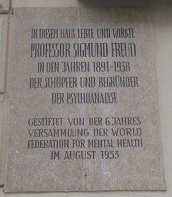 Gedenktafel Sigmund Freud, 1090 Freud-Museum, Berggasse 19.jpg