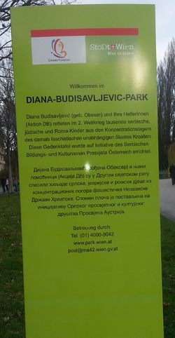 Parkbenennungstafel 1090 Diana Budisasjlevic Park.jpg