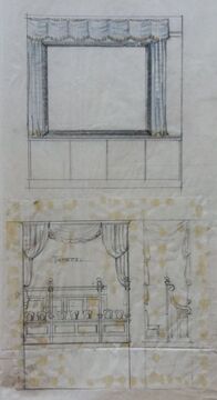 Vorhang- und Tapetenentwurf (Ausschnitt aus: Plan für eine Neugestaltung des Inneren, 1916)