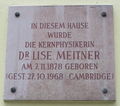 Gedenktafel Lise Meitner 1020 Heinestraße 27