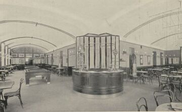 Gastraum im <a class="mw-selflink selflink">Café Museum</a>, um 1910