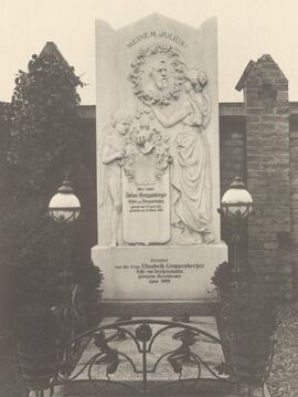 Grabdenkmal für Julius Groppenberger auf dem <!--LINK'" 0:0-->, im Jahr 1900 gestaltet von Karl Costenoble, um 1910