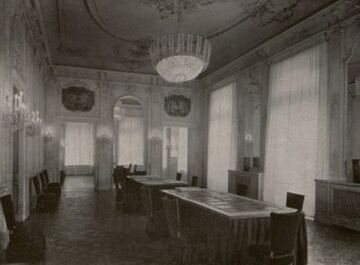 Bösendorferstraße 13, Saal nach der Umgestaltung durch Gio Ponti für das Italienische Kulturinstitut, 1936