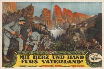 Plakat des Stummfilms "Mit Herz und Hand fürs Vaterland" (1915)