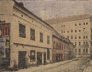 Die letzten alten Häuser der ehemaligen Vorstadt Thury (1903)