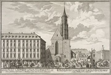 Ansicht des <!--LINK'" 0:1--> mit der Kirche, 1724