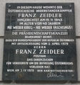 Gedenktafel Franz Zeidler, 1020 Böcklinstraße 82