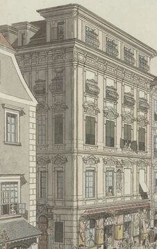 Bartolotti-Partenfeld-Palais (rechts) vom Graben her gesehen, 1781