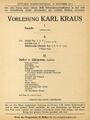Karl Kraus Vorlesung 19.11.1914