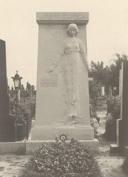 Grabdenkmal für Carl Kunizer auf dem <!--LINK'" 0:0-->, gestaltet von Hans Dietrich, aufgenommen um 1910